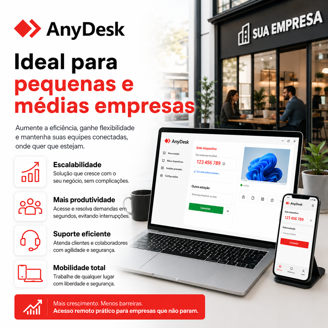 Cena ilustrada sobre A rota segura para Baixar AnyDesk
