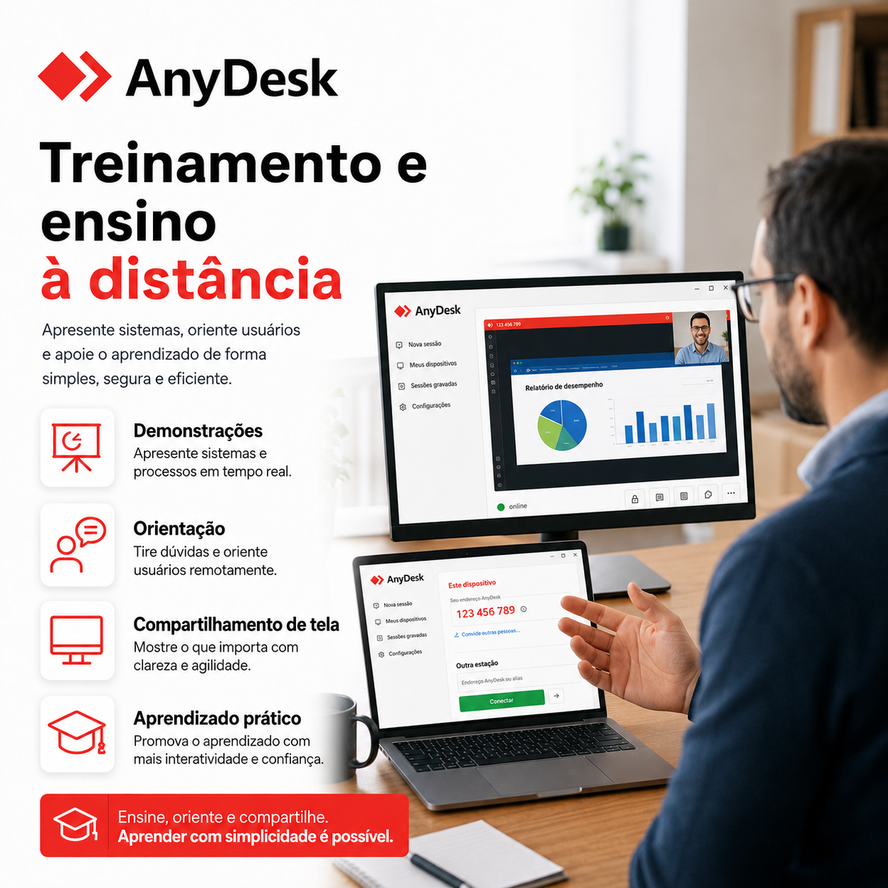 Cena ilustrada sobre O que é AnyDesk e quando o acesso remoto faz sentido